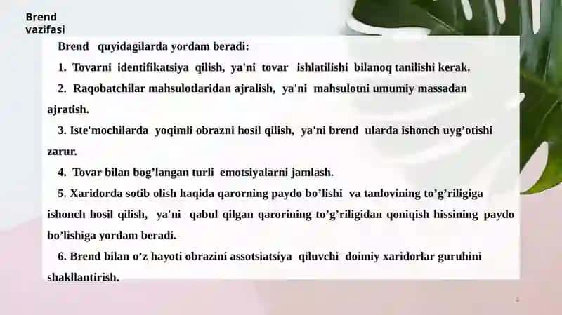 Brend haqida tushuncha va tasniflanishi 4