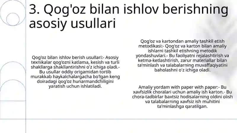 Qog'Oz Va Kartondan Amaliy Ishlarni Tashkil Etish Metodikasi 4