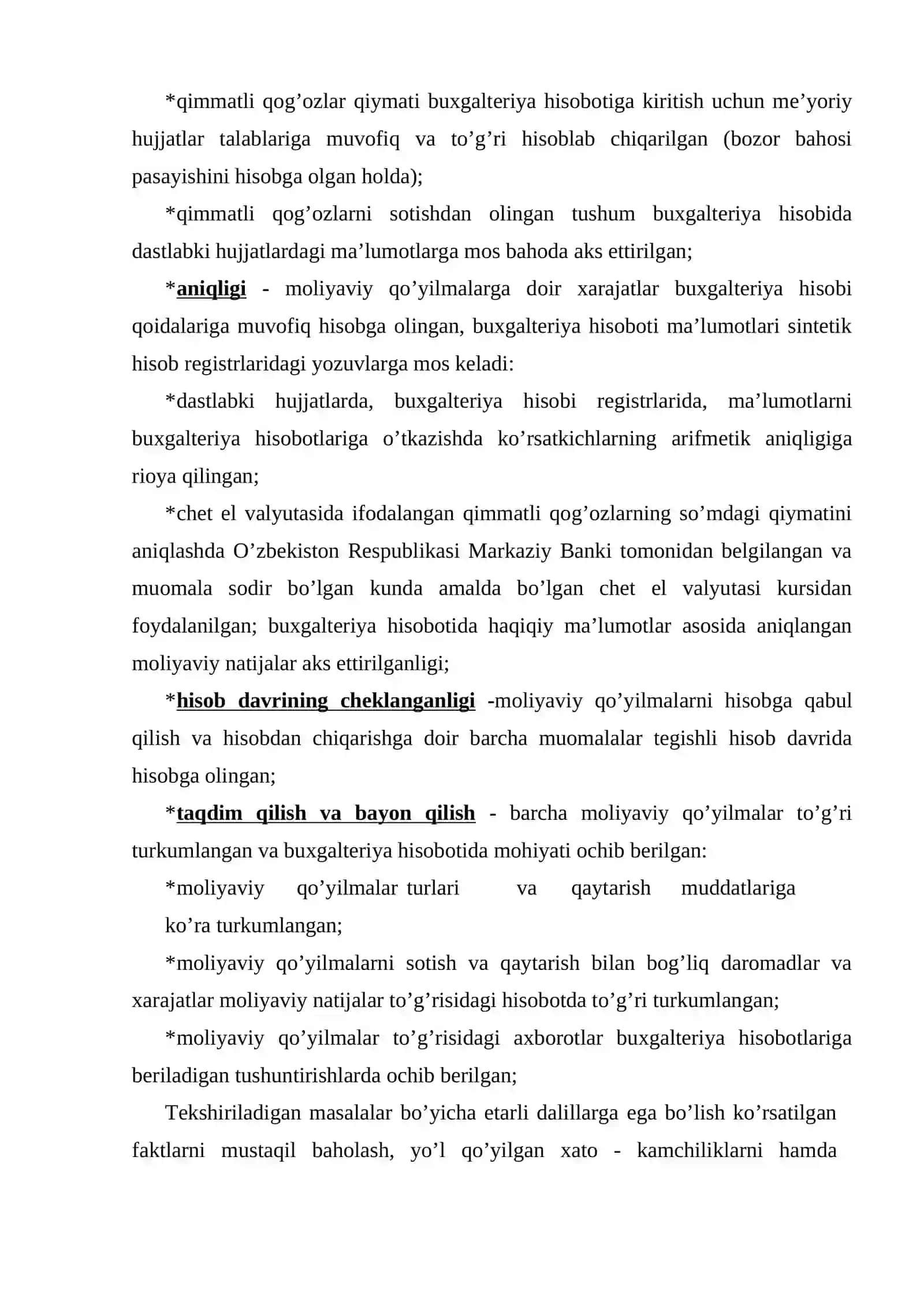 Moliyaviy qo’yilmalar (investitsiyalar) auditi 4