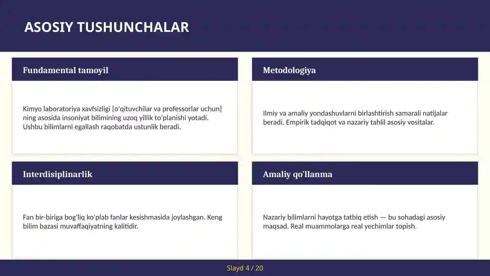 Kimyo laboratoriya xavfsizligi [o'qituvchilar va professorlar uchun] 4