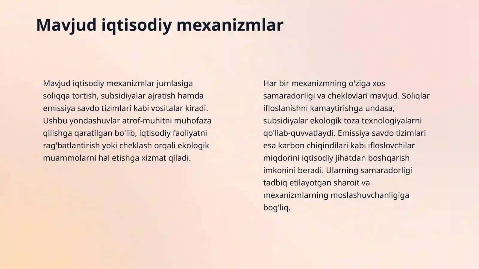 Atrof muhitni muhofaza qilishda iqtisodiy mexanizmlarni takomillashtirish 4