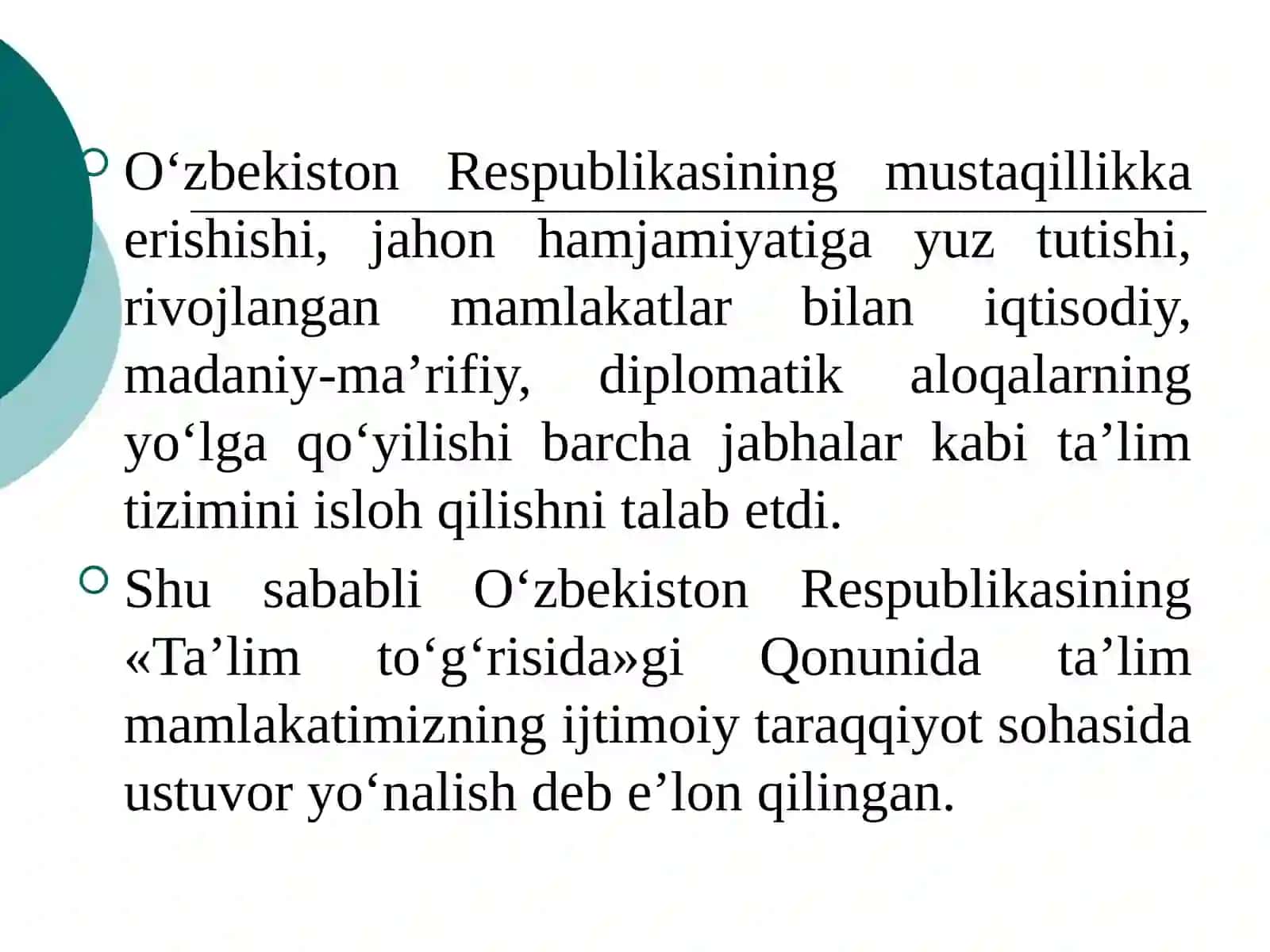 Tabiiy fanlar nazariyasi va metodikasi fanida ta’lim-tarbiyaning mazmuni va mohiyati 4