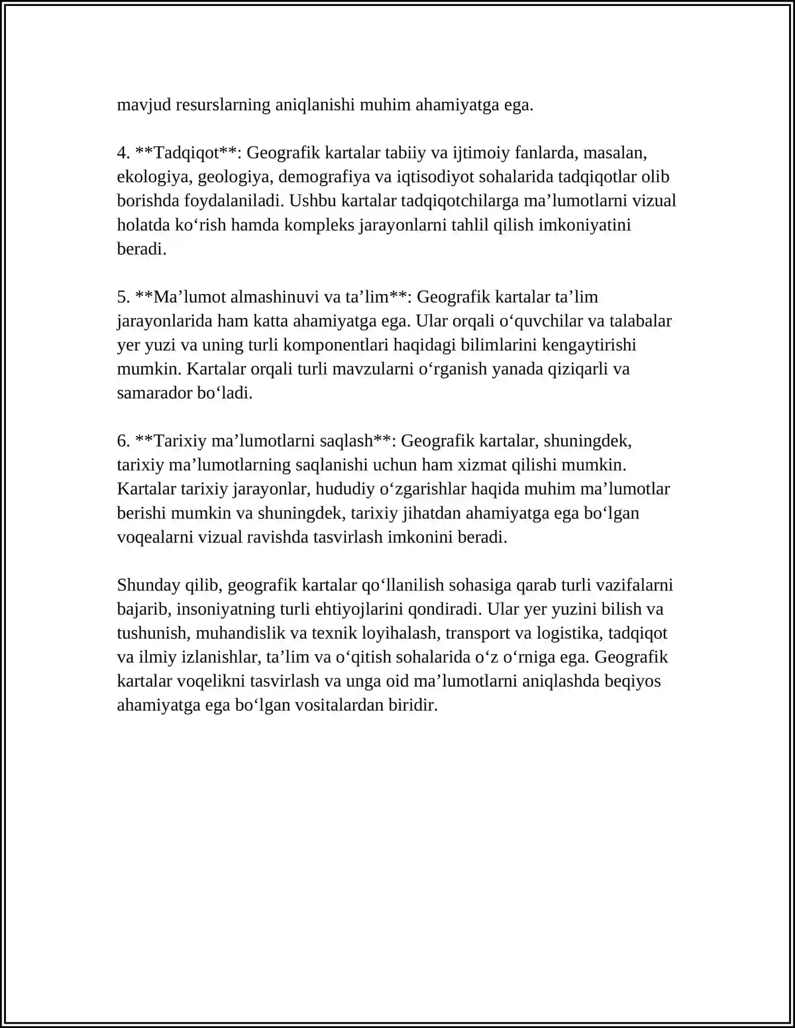 GEOGRAFIK KARTALARNING TASNIFI, TURLARI VA ATLASI 4