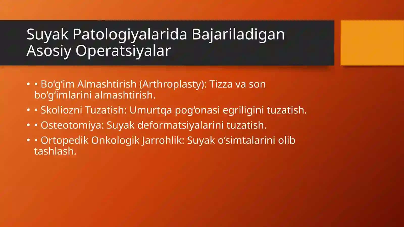 Zamonaviy Ortopediya Yutuqlari va Suyak Patologiyalari 4