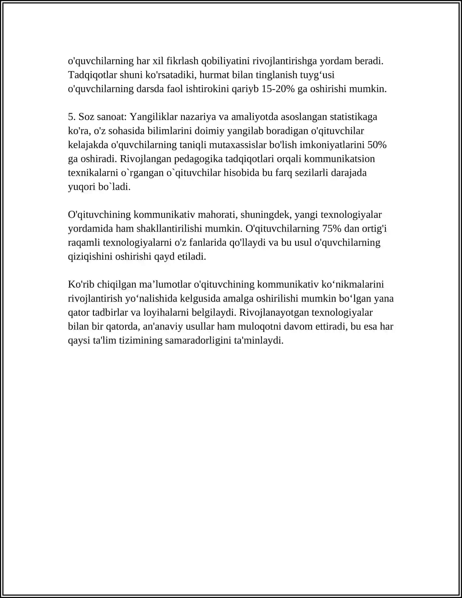 O'QITUVCHINING KASBIY KOMPETENSIYASINING SHAXSIY KOMPONENTI 4