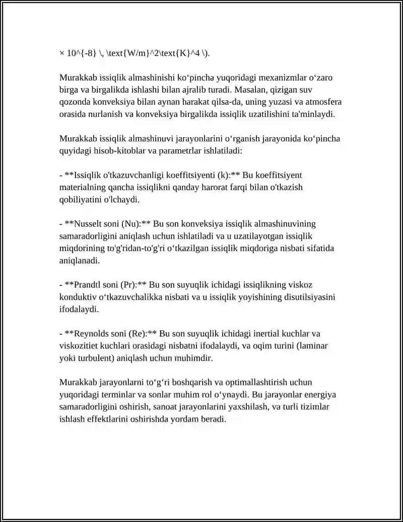 Murakkab Issiqlik Almashinasi Mexanizmlari 4