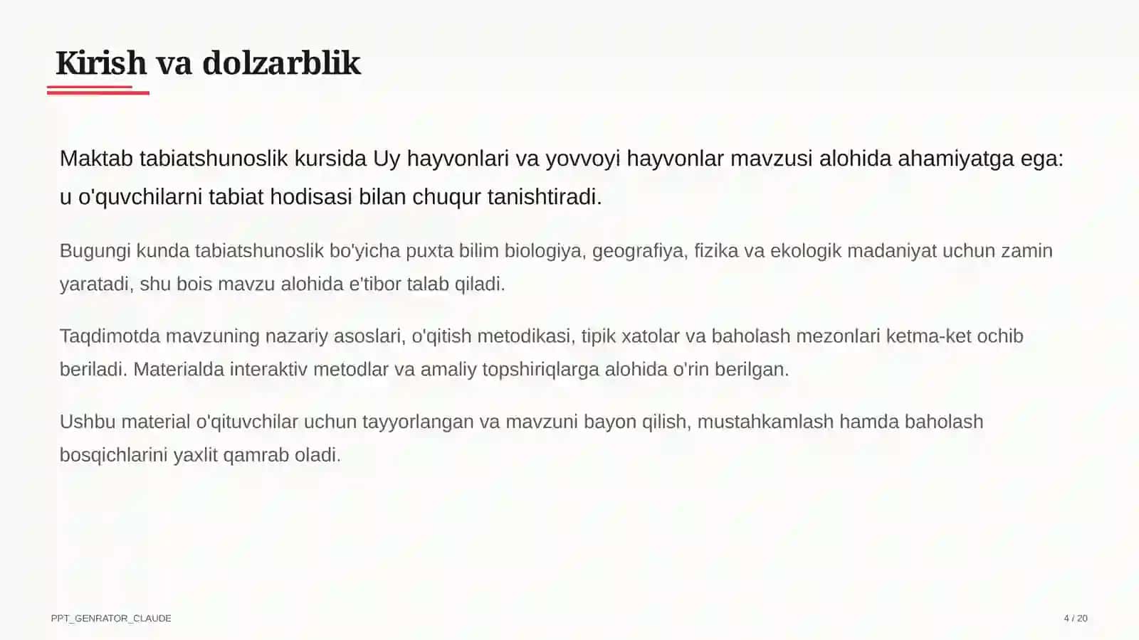 Uy hayvonlari va yovvoyi hayvonlar (1-sinf) 4