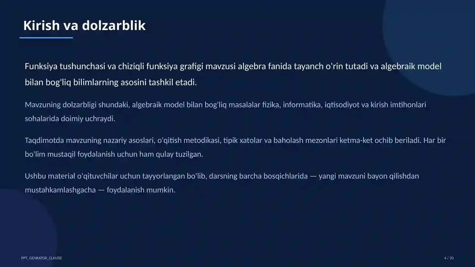 Funksiya tushunchasi va chiziqli funksiya grafigi (7-sinf) 4