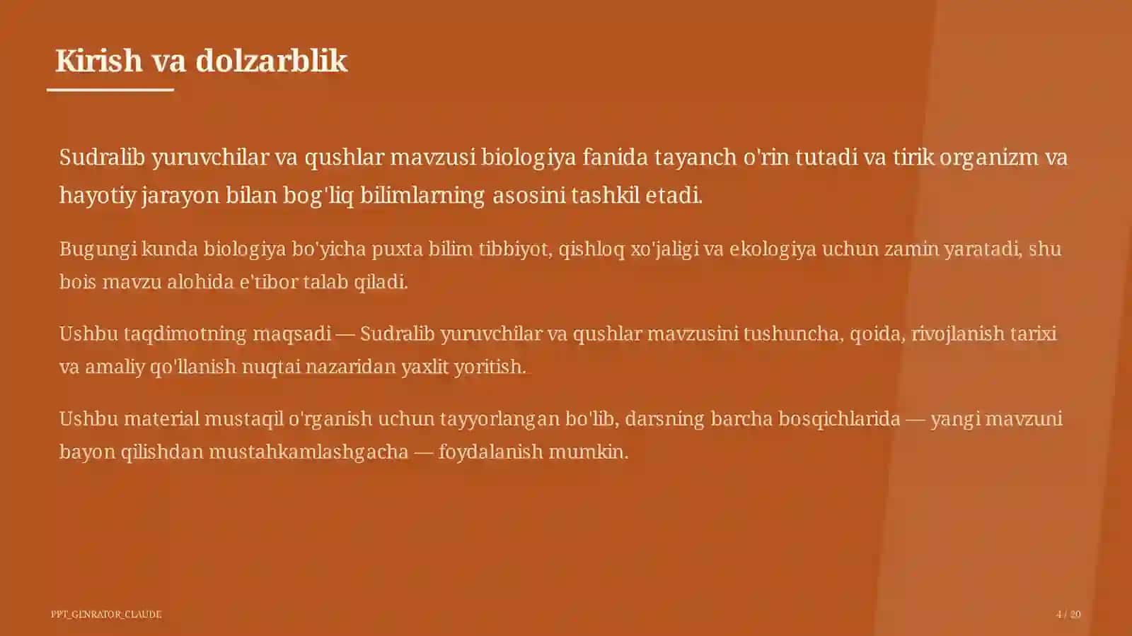 Sudralib yuruvchilar va qushlar (7-sinf) 4