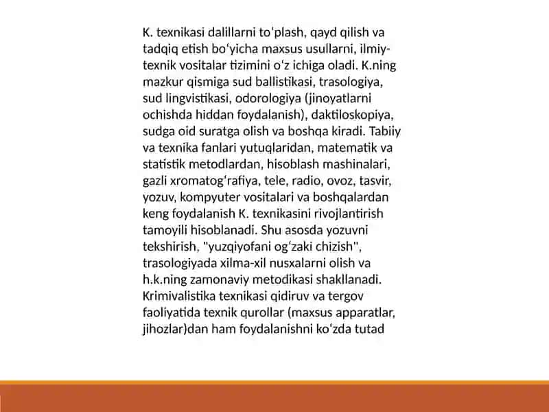 Kriminalistikada kimyoning o'rni 4
