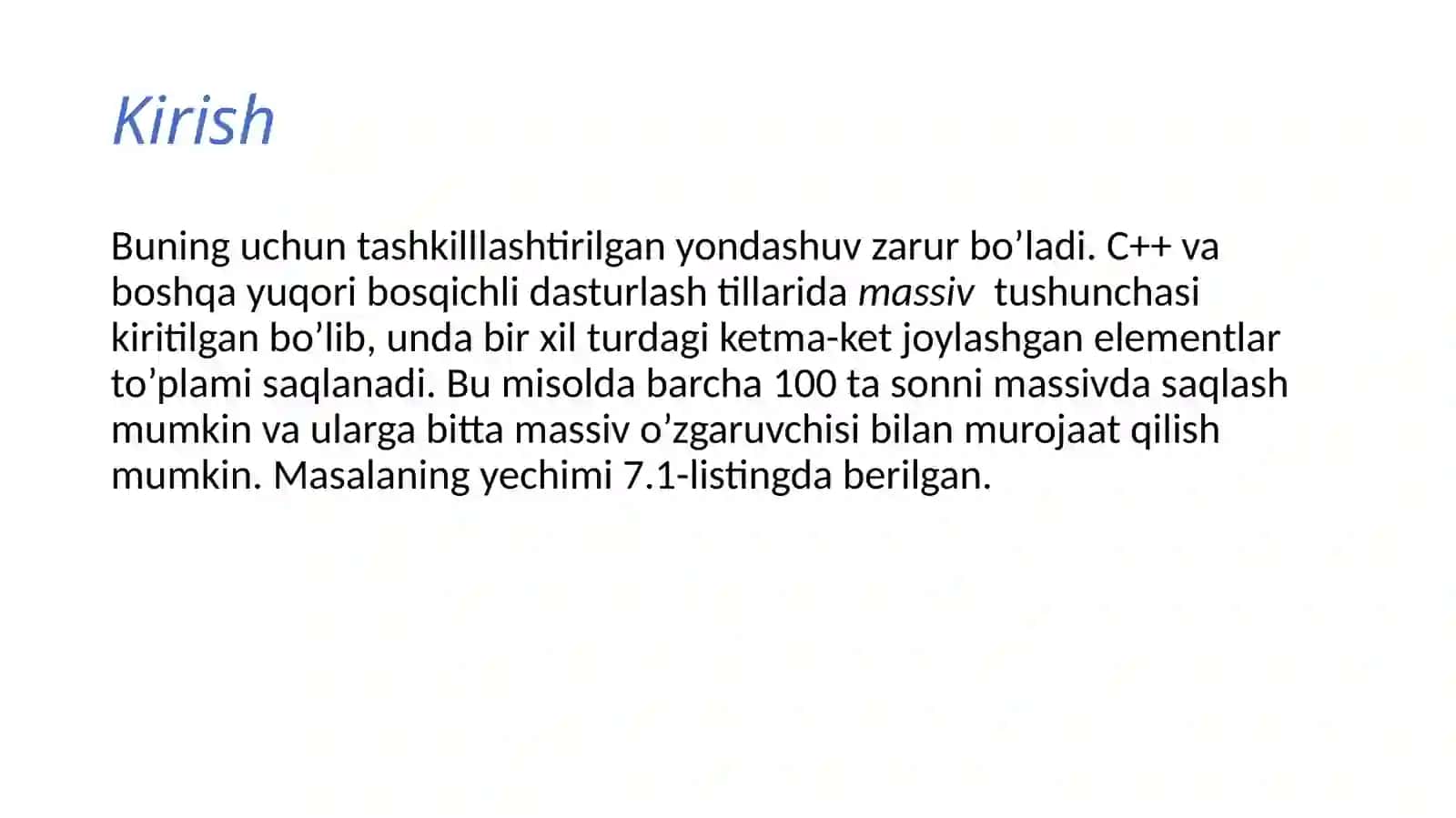 Massivlar 4