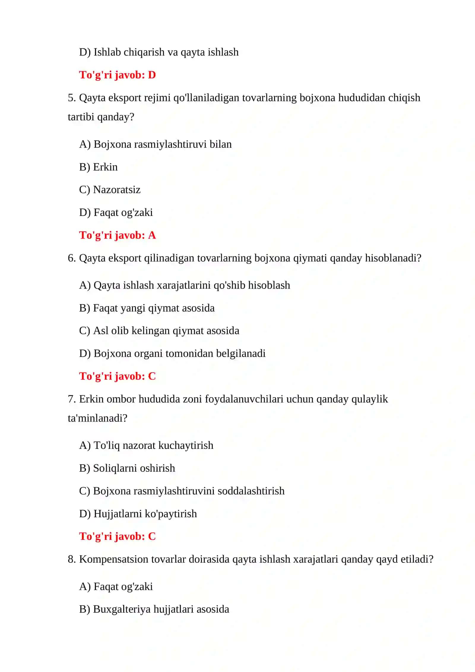 ERKIN BOJXONA ZONASI TESTLARI 4