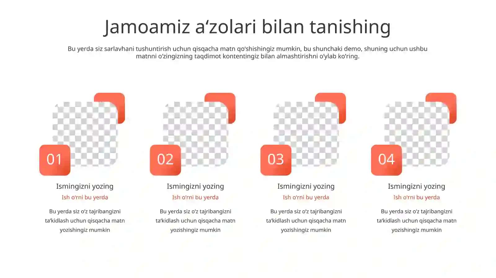Jamoa A'zolari va Xodimlar Taqdimoti (12 Slayd) 4