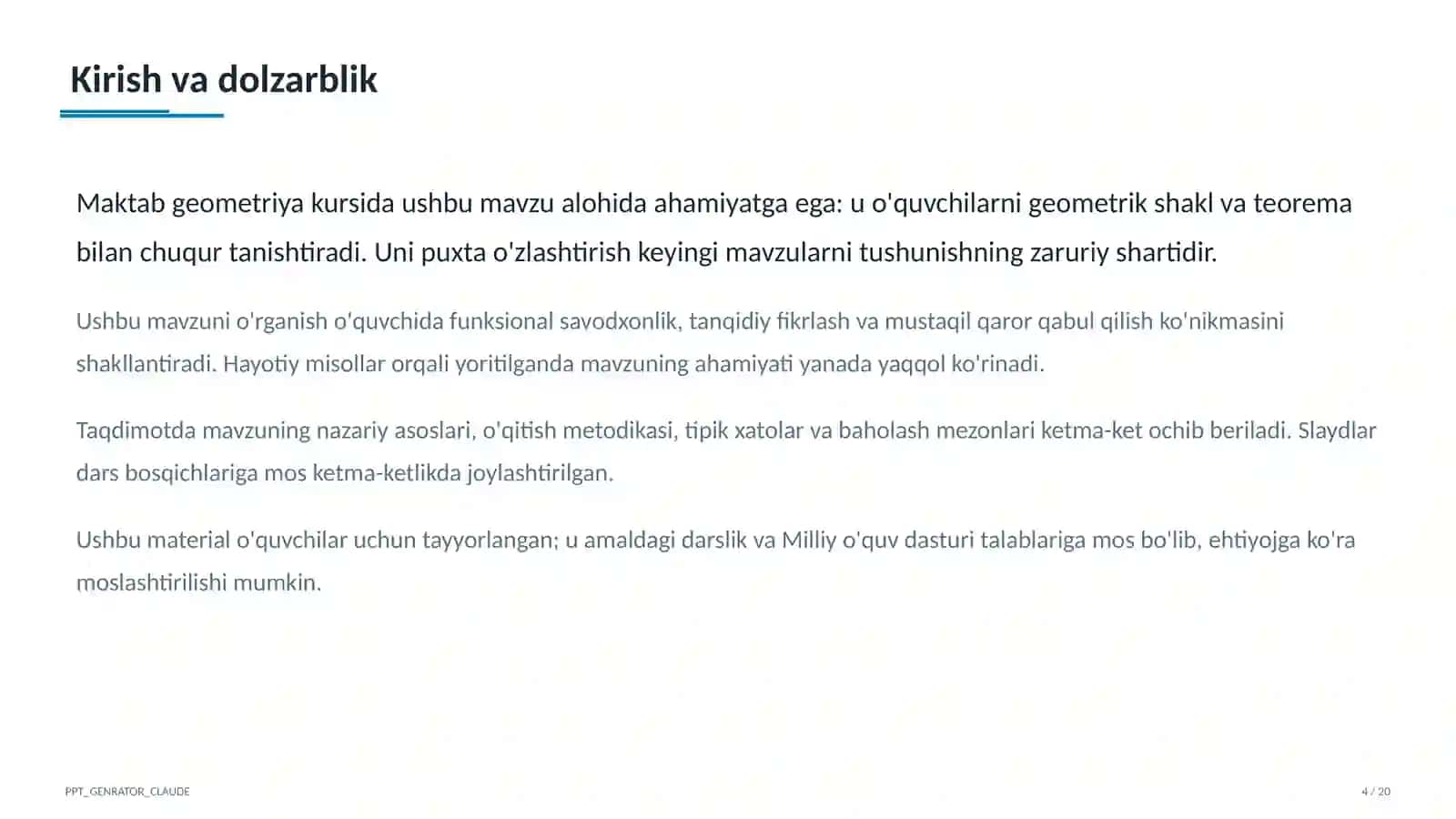 Harakatlar: simmetriya, burish, parallel ko'chirish (9-sinf) 4