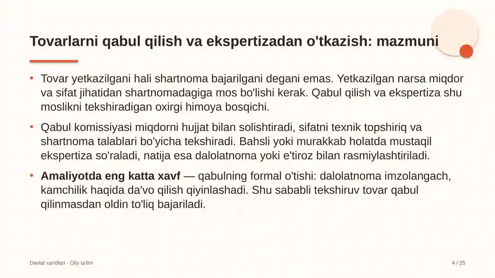 Kriptoaktivlar bozorida tovarlarni qabul qilish va ekspertizadan o'tkazish 4