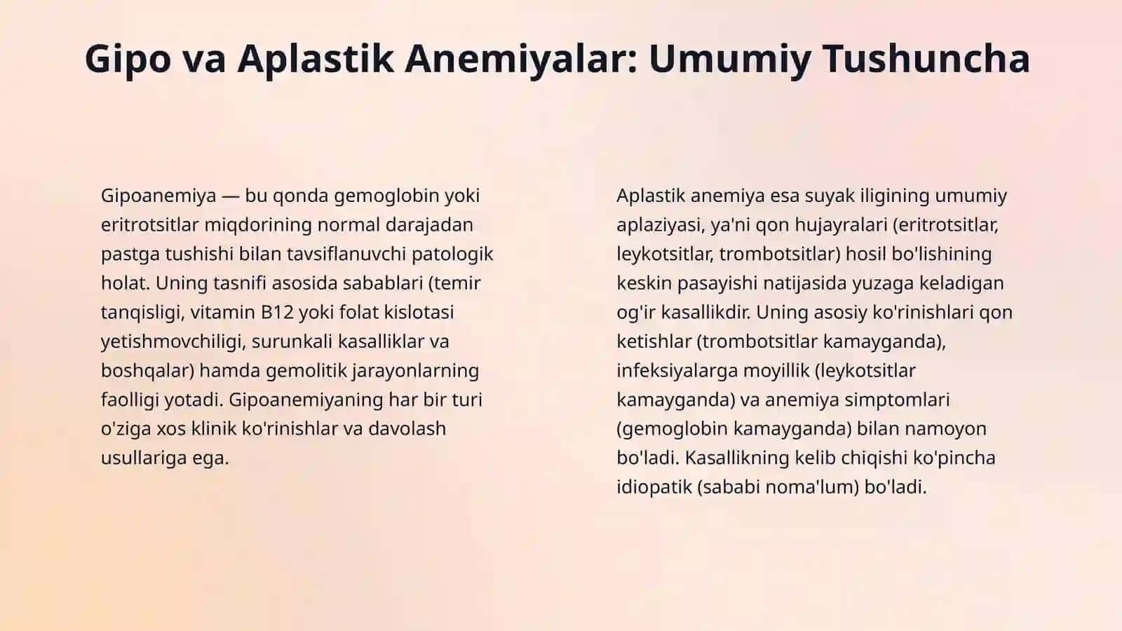 Gipo va aplastik anemiyalar 4
