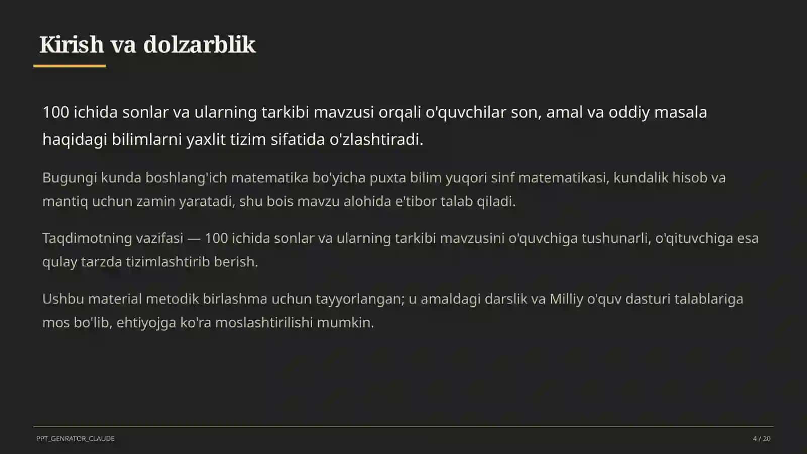100 ichida sonlar va ularning tarkibi (2-sinf) 4