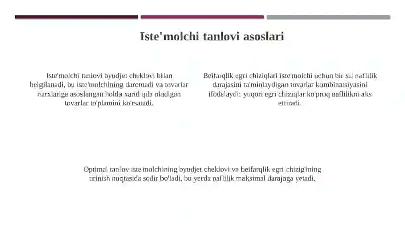 Iste'molchi tanlovi va naflilik tushunchasi 4