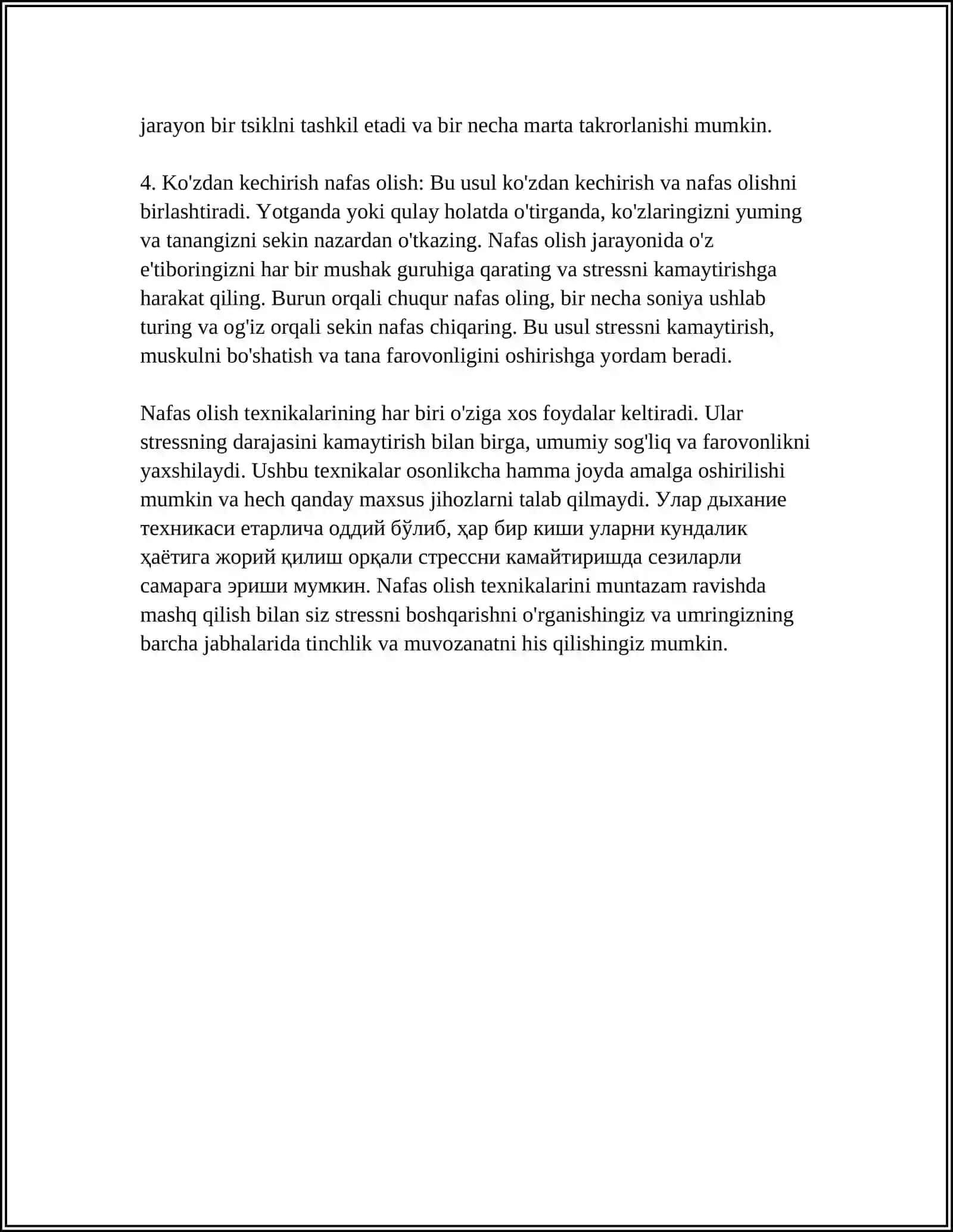 STRESNI BARTARAF ETISH UCHUN BEMOR ODAMLARDA QANDAY USULLARDA FOYDALANISH KERAK 4