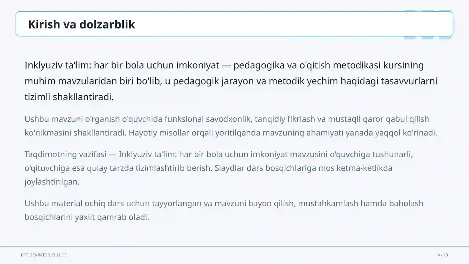 Inklyuziv ta'lim: har bir bola uchun imkoniyat 4