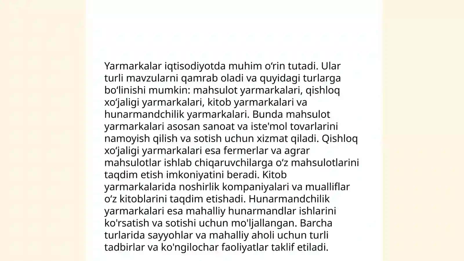 Yarmakalar va ko'rgazmalarning maqsadlari, ularning turlari 4