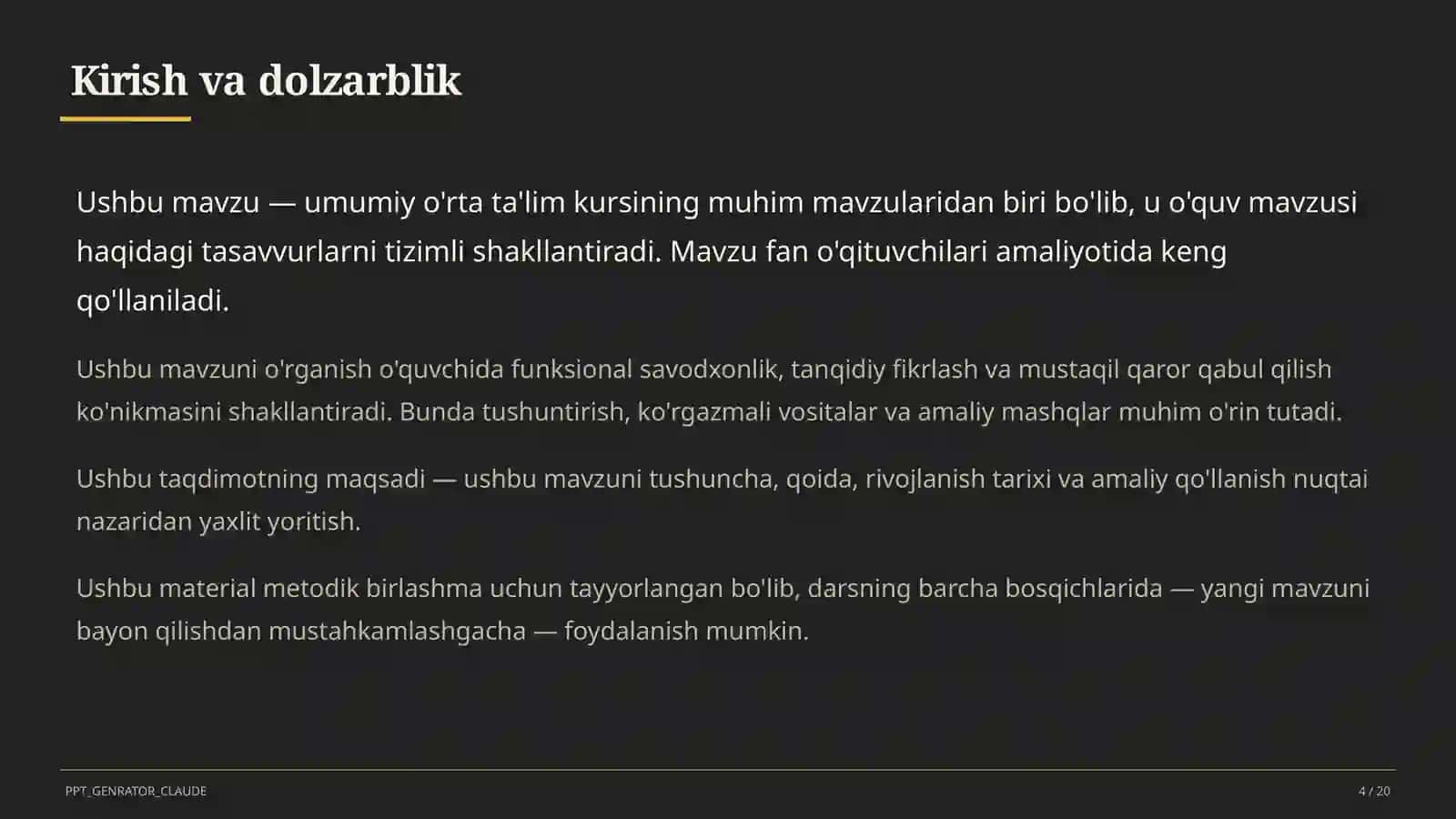 Dolzarb mavzular — maktab va o'qituvchilar 4
