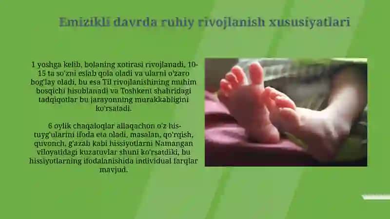Perinatal chaqaloqlik va go'daklik davrida psixik rivojlanish xususiyatlati 4