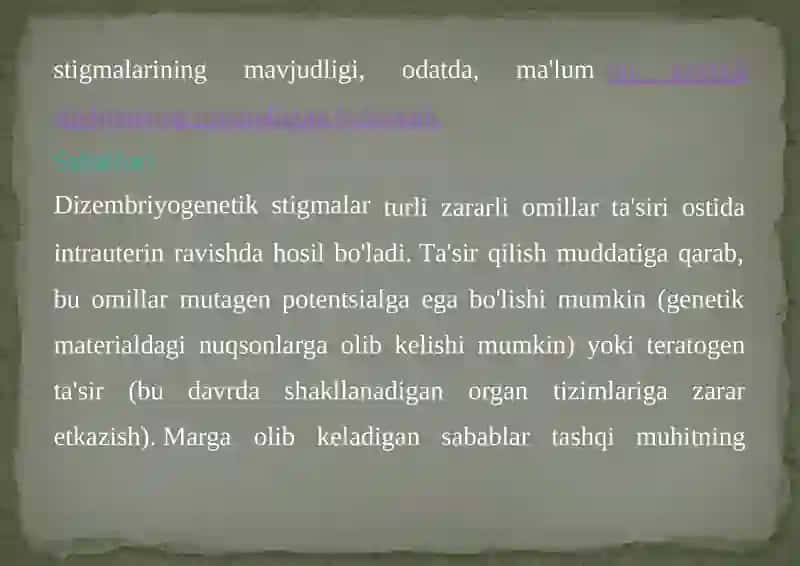 Dizembriyogenez stigmalar 4