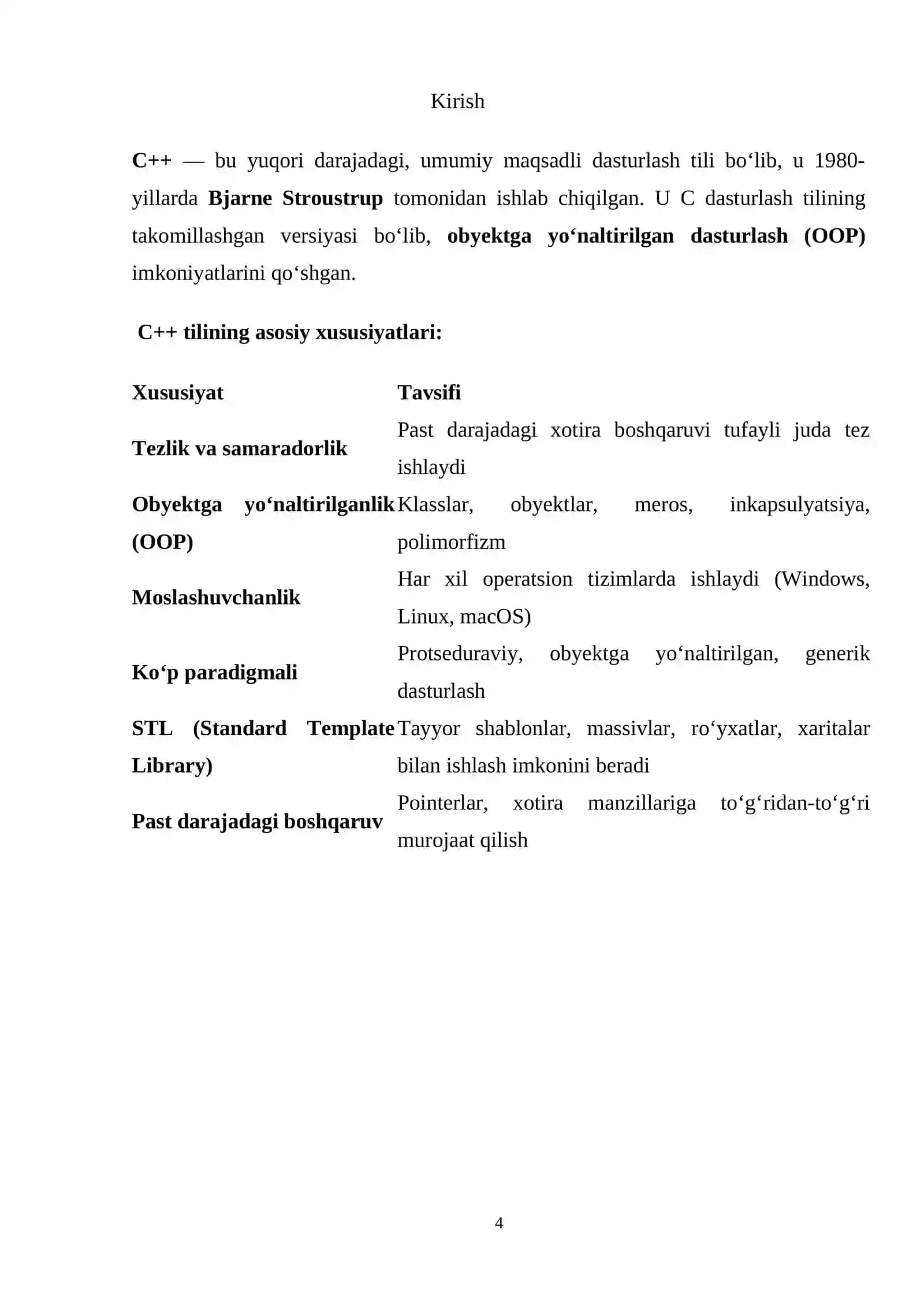 C++ DA MAYDON VA FUNKSIYALAR, ULARGA UROJAATLAR 4