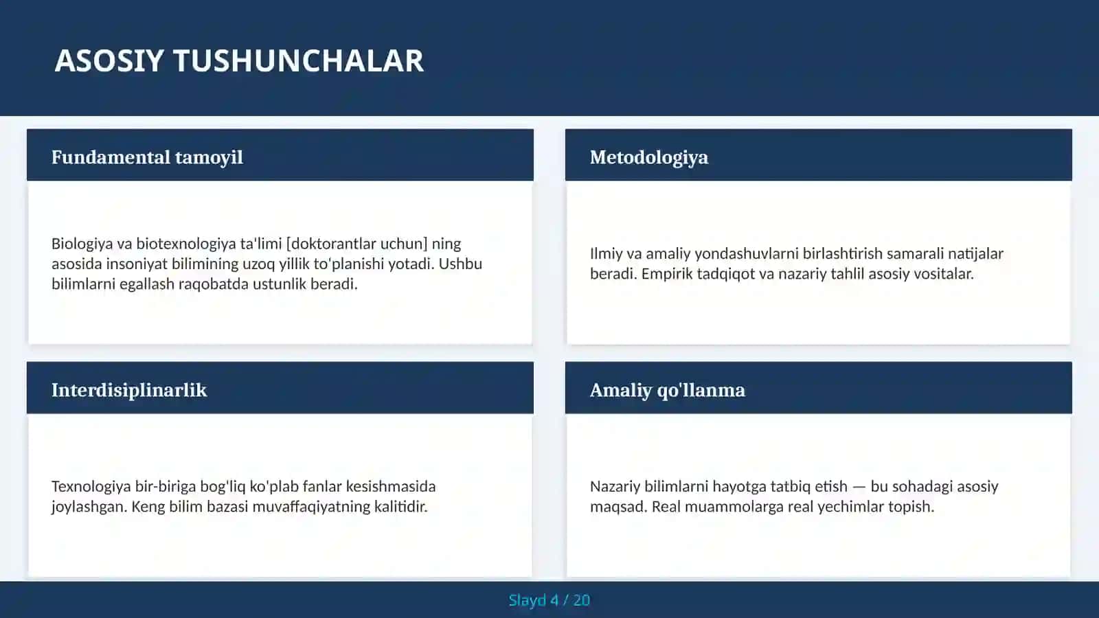 Biologiya va biotexnologiya ta'limi [doktorantlar uchun] 4