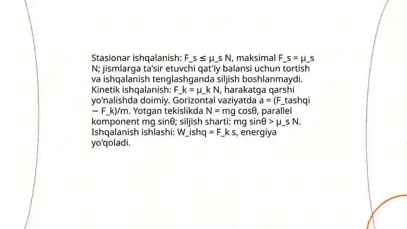 Dinamika mavzusiga doir masalalar yechish 4