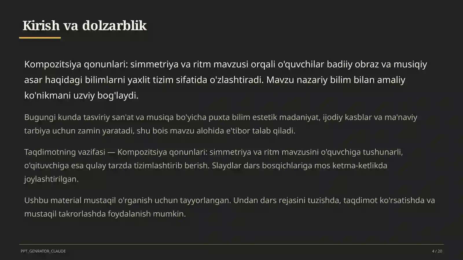 Kompozitsiya qonunlari: simmetriya va ritm (7-sinf) 4