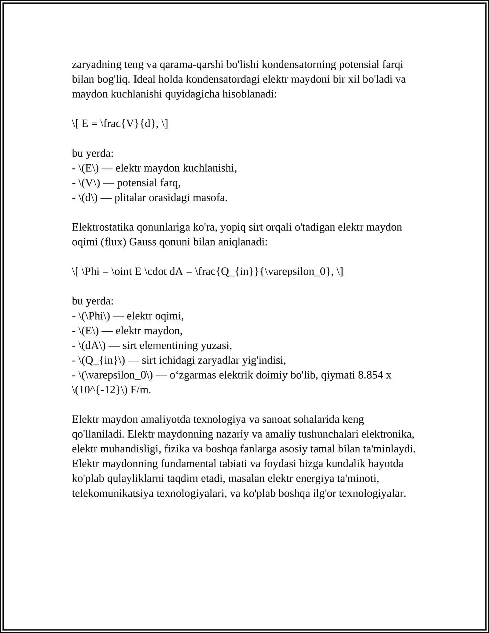 ELEKTR KATTALIKLARNI ELEKTR YURITUVCHI KUCH OLCHOVLARI 4