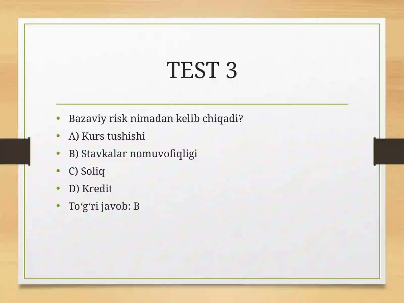 Foiz riski  termin test krasword 4