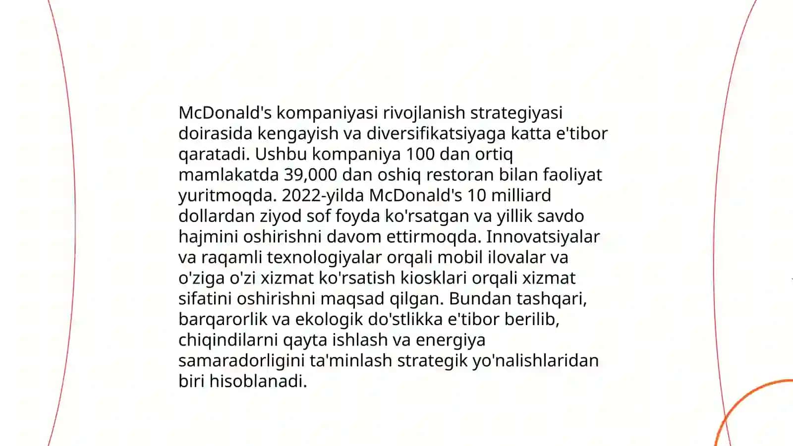 Oligpoliya Sharoitida McDonald's Starbucks, KFC, Chipotle Fast food Brendlarining rivojlanish staretegiyasi 4