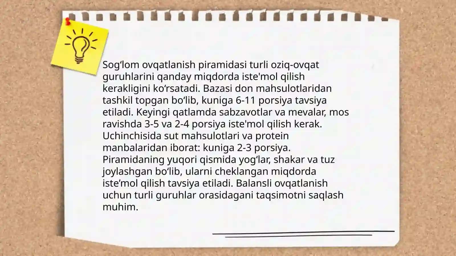 Ovqatlanish ratsioni 4