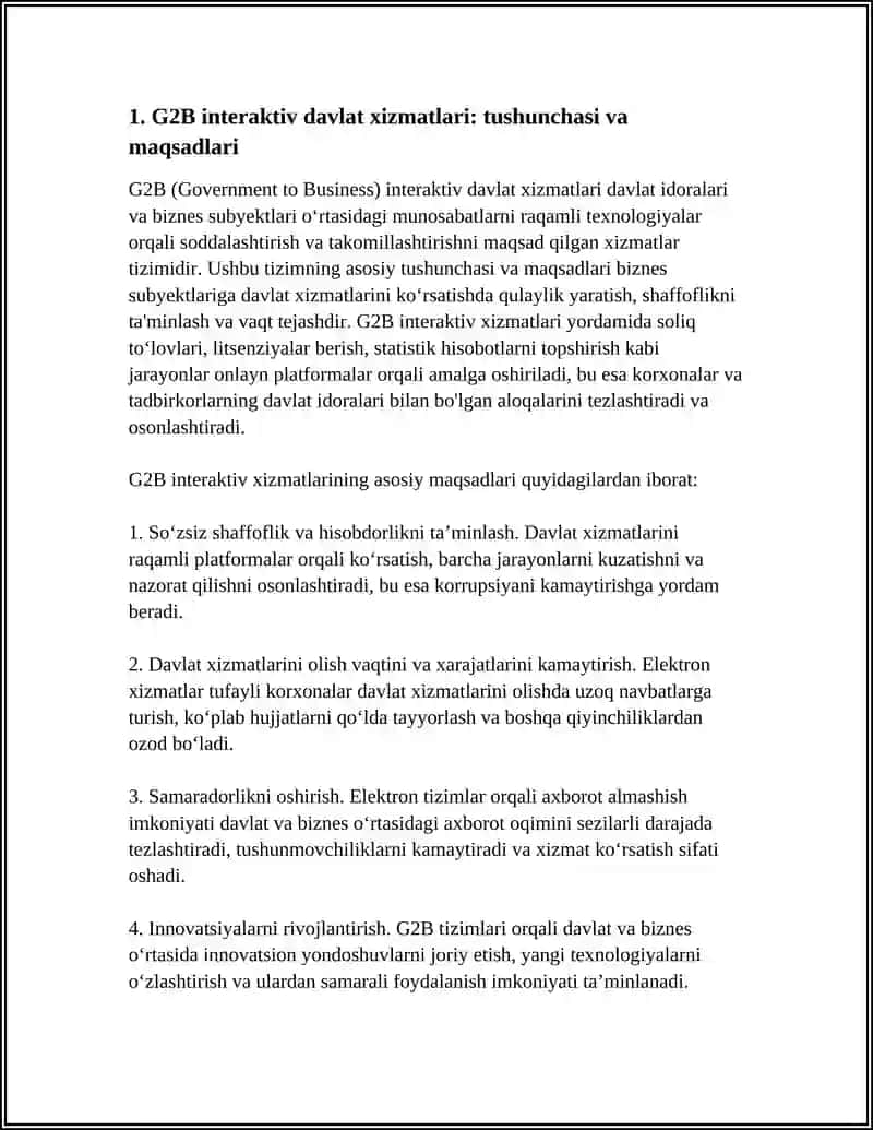G2B INTERAKTIV DAVLAT XIZMATLARINI O`RGANISH VA AMALDA QO`LLASH 4
