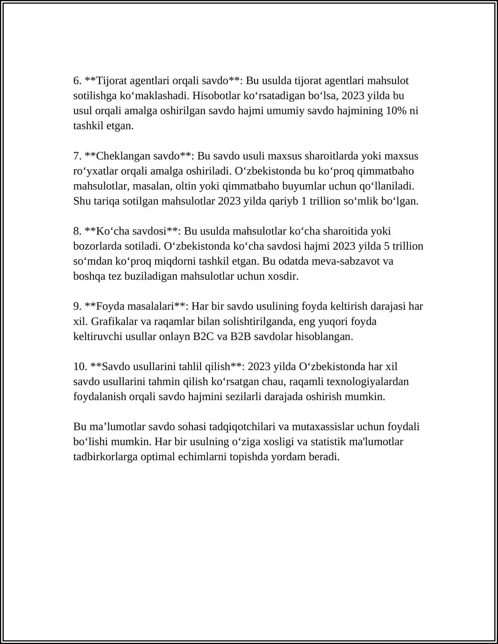 MUSTAQIL ISH Mavzu: RETSEPTSIZ SAVDONI TASHKILLASHTIRISH 4