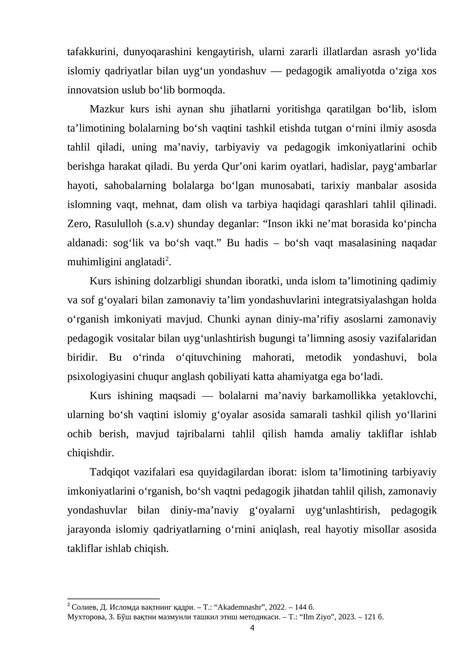 Bolalarni boʻsh vaqtini tashkil etishda Islom ta'limotidan foydalanish 4