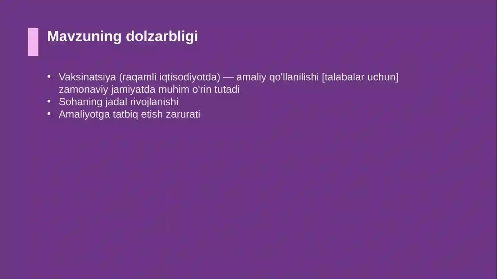 Vaksinatsiya (raqamli iqtisodiyotda) — amaliy qo'llanilishi [talabalar uchun] 4