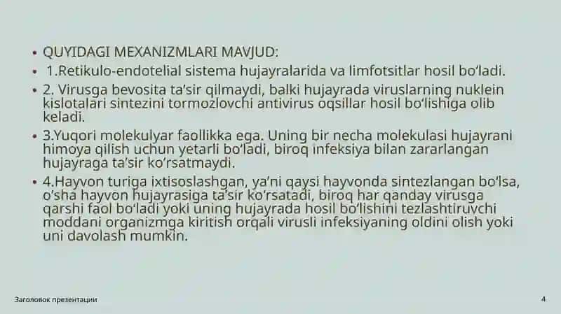 INTERFERON VA SITOKINLARNING SINTEZLANISHI 4
