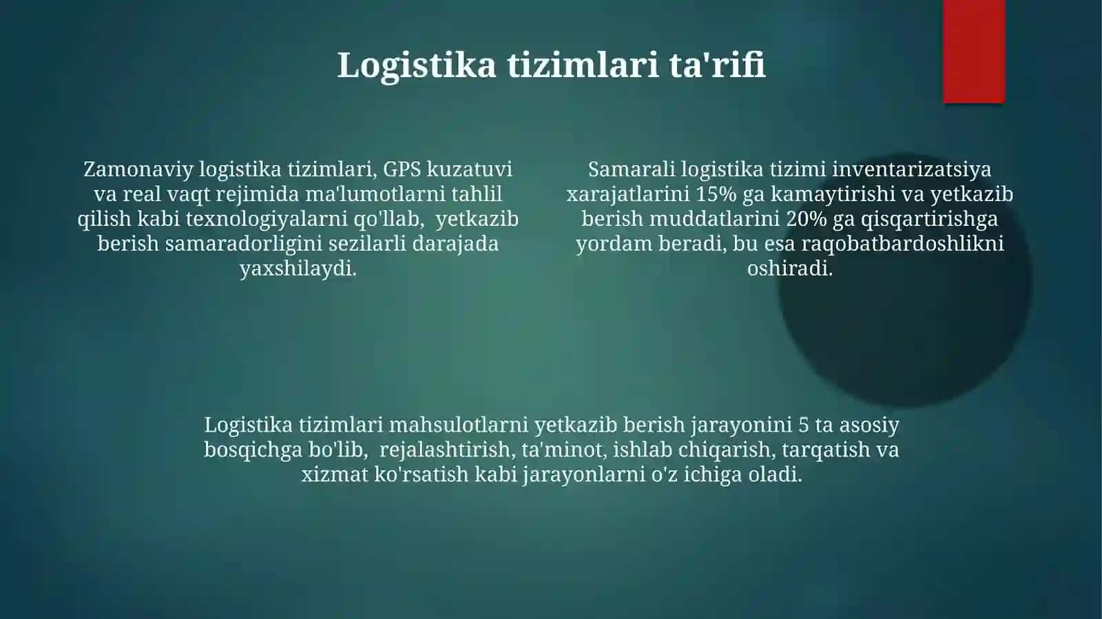 Logistik tizimlar 4