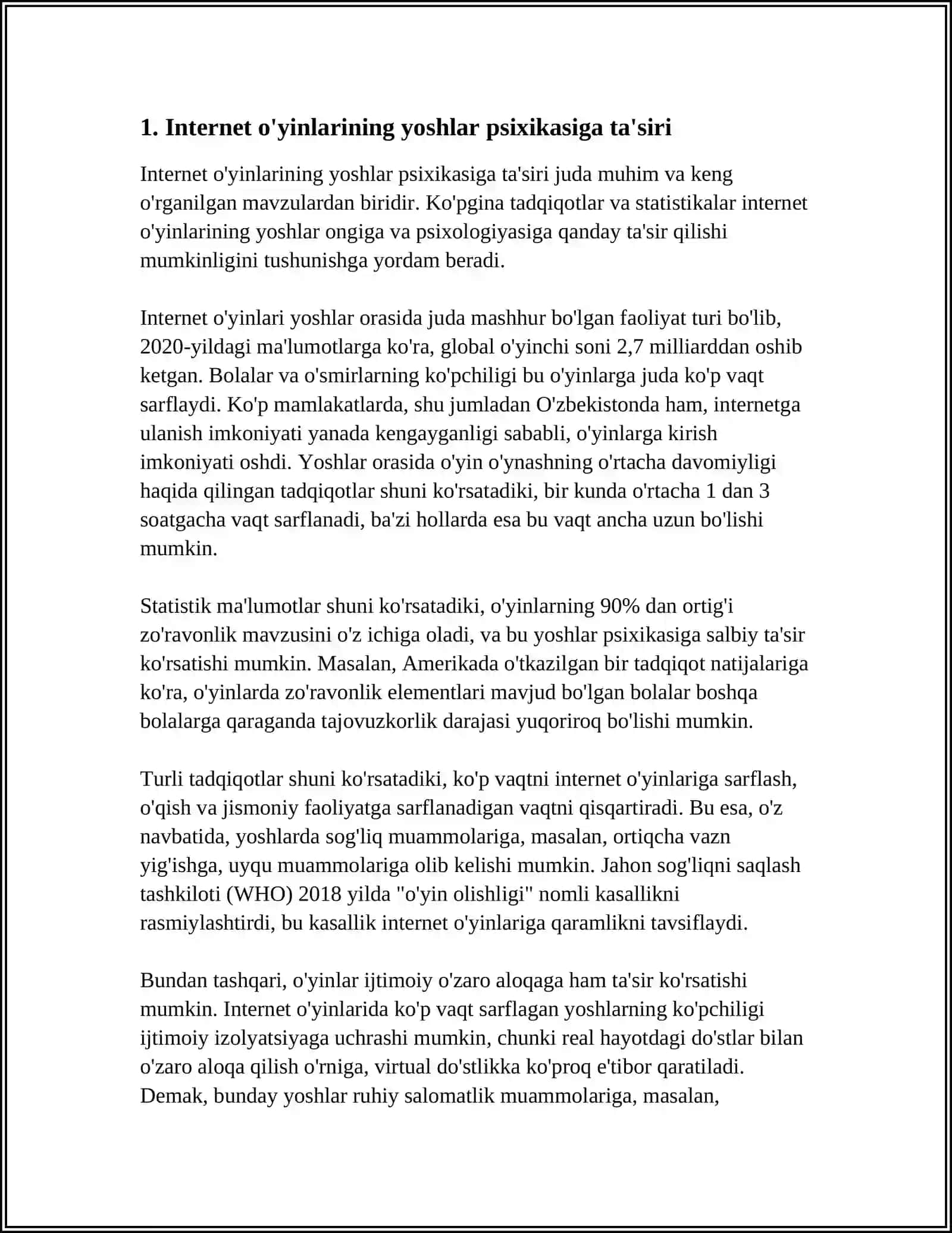 YOSHLARNI INTERNET O’YINLARIGA TOBELIGINING PSIXOLOGIK JIHATLARI 4
