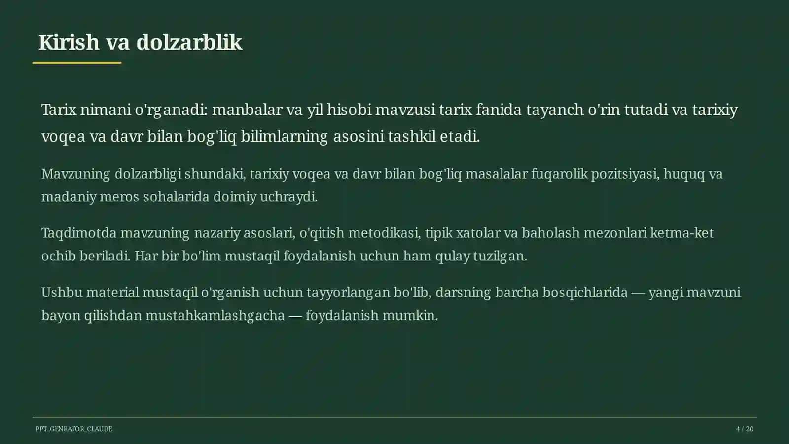 Tarix nimani o'rganadi: manbalar va yil hisobi (5-sinf) 4