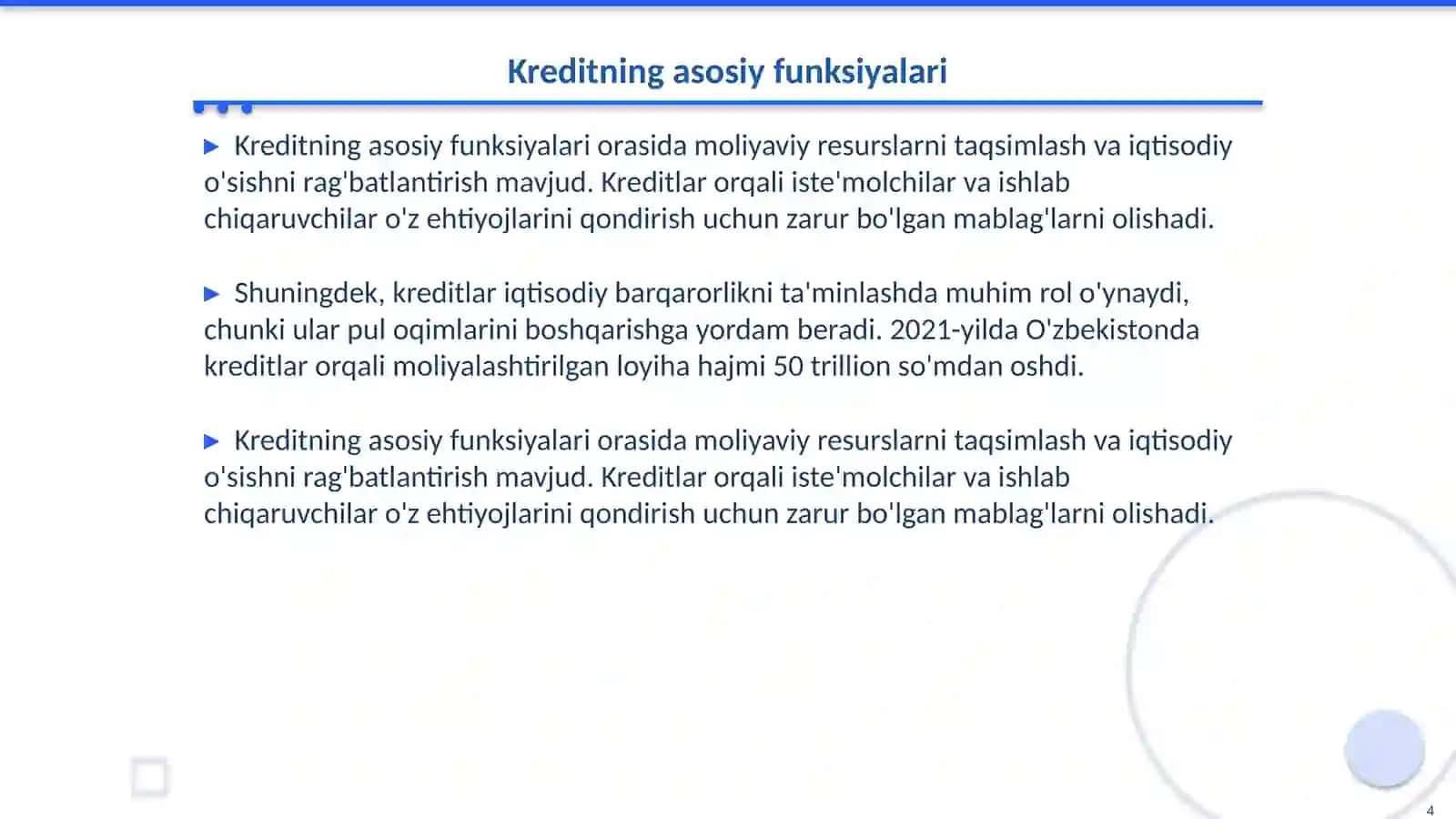 Kredit uning ehtiyojlari, funksiyalari, shakllari va turlari 4