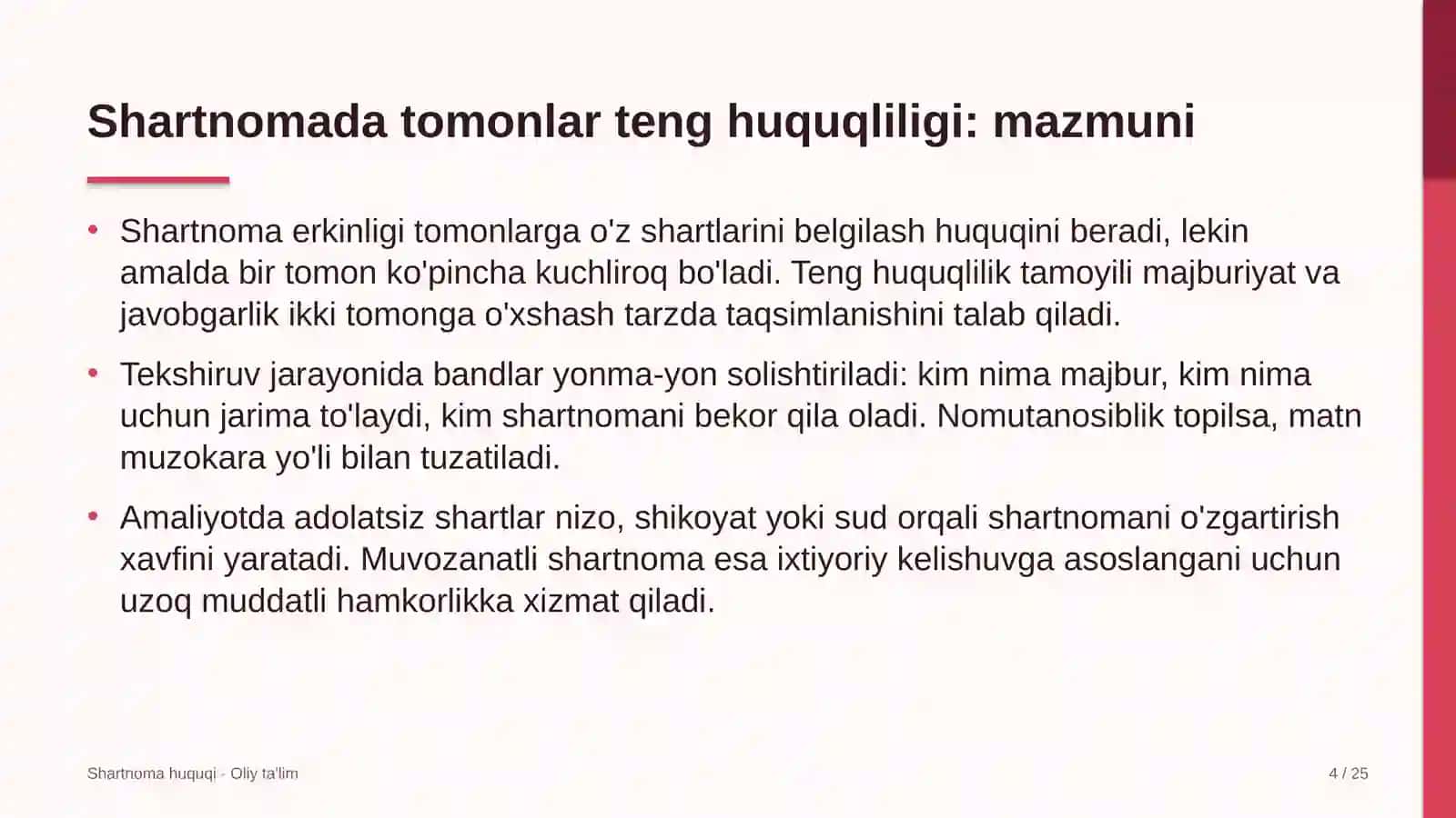 telemeditsinada shartnoma tuzishda tomonlarning teng huquqliligini ta'minlash 7992 4