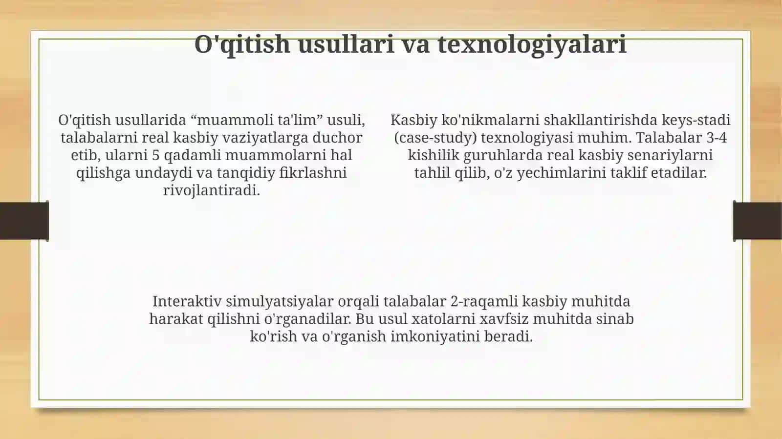 Kasbiy kompitentlikni shakllantirishning didaktik xususiyatlari 4