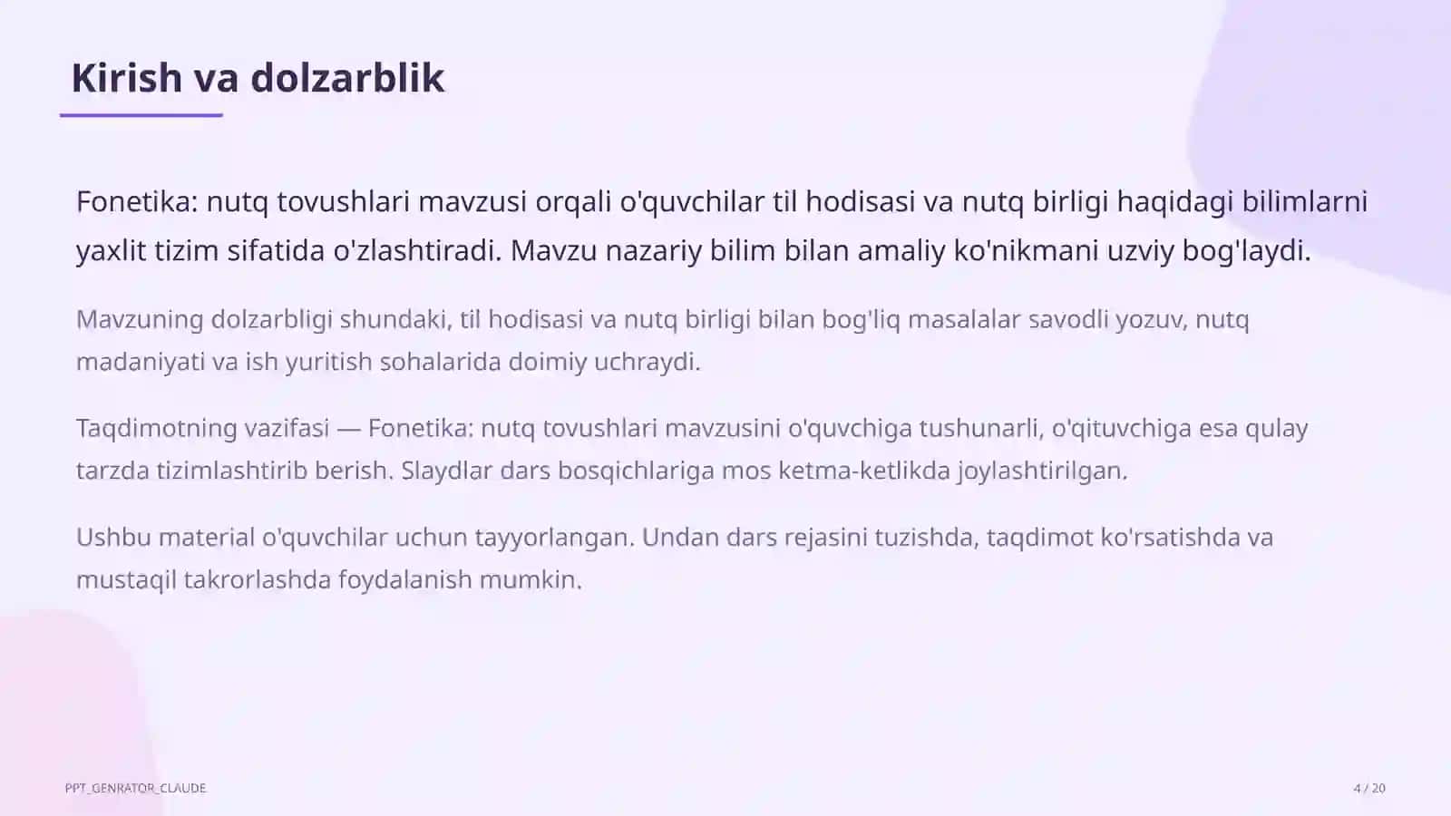 Fonetika: nutq tovushlari (5-sinf) 4