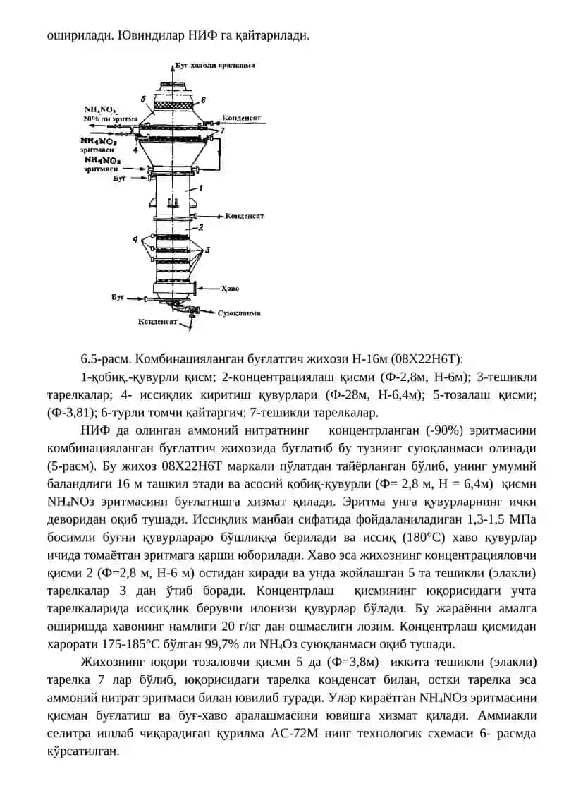 АММОНИЙ СЕЛИТРАСИ, ХУСУСИЯТИ ВА ИШЛАБ ЧИҚАРИШ УЧУН ҲОМАШЁ, ХОМАШЁНИ ТАЙЁРЛАШ 4