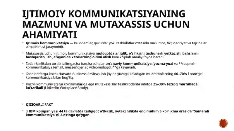 Ijtimoiy kommunikatsiya va jamoa bilan ishlash madaniyati 4
